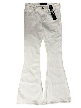 Express Jeans Womens Size 4 White Bell Flare Mid Rise Inseam 33 NWT C53